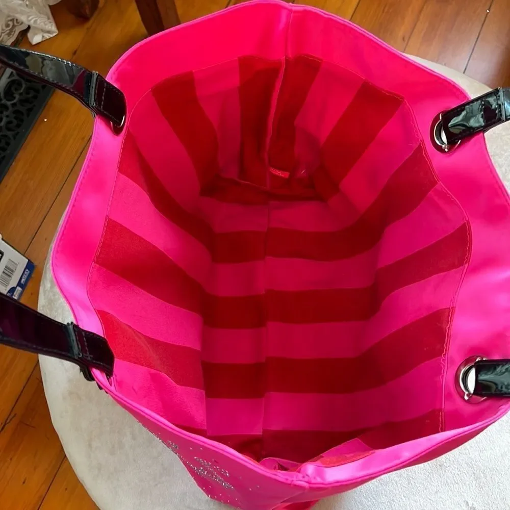 Victoria’s Secret EUC #barbiecore Pink Satin Tote Weekender Beach Bag EUC